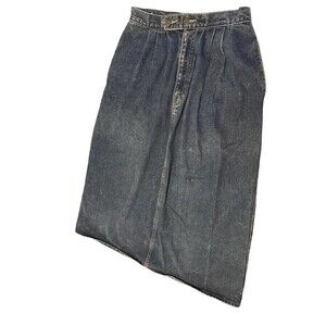 MaStal Sports Denim Skirt Size 14 Vintage Midi Length